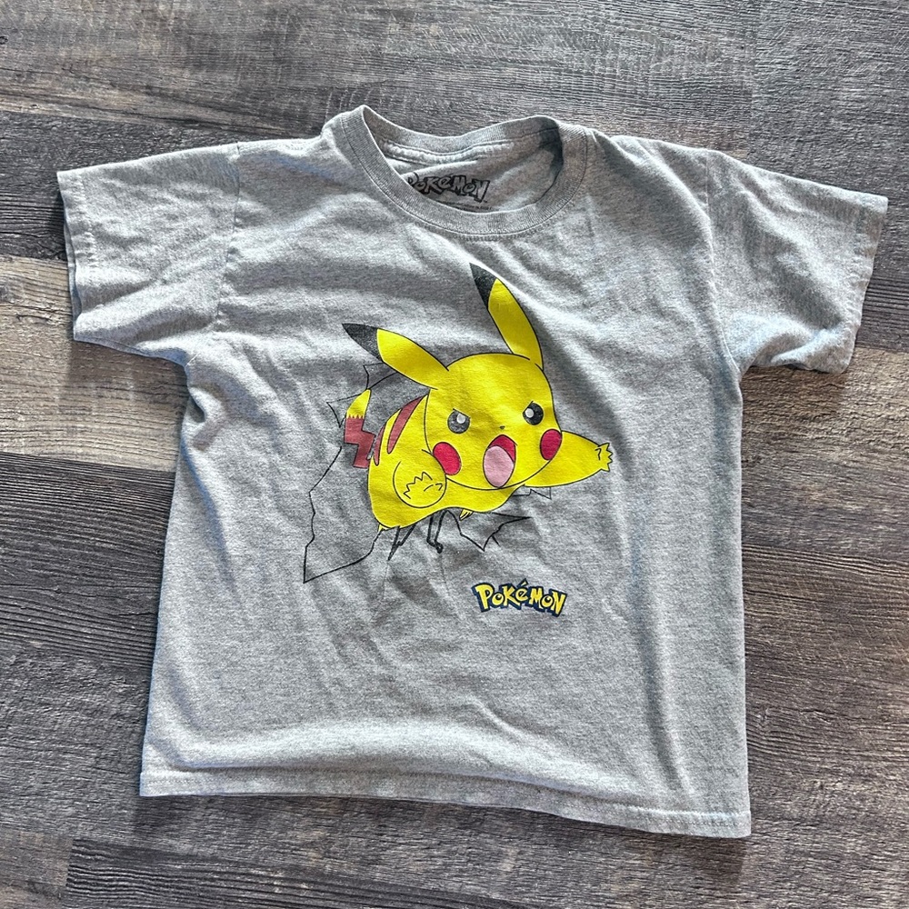 Pokemon Gray and Yellow Pikachu Tee
